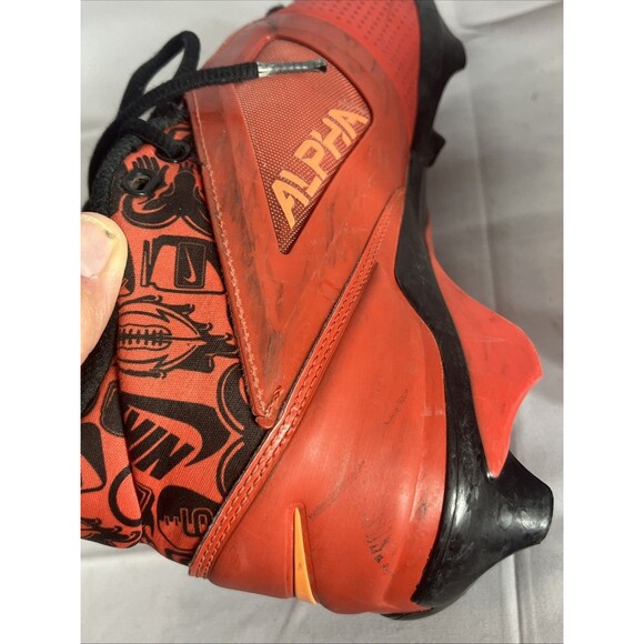 Nike Alpha Menace 4 Pro Picante Red Black Football Cleats | FQ3984-600 Mens Sz 8 - Picture 7 of 14